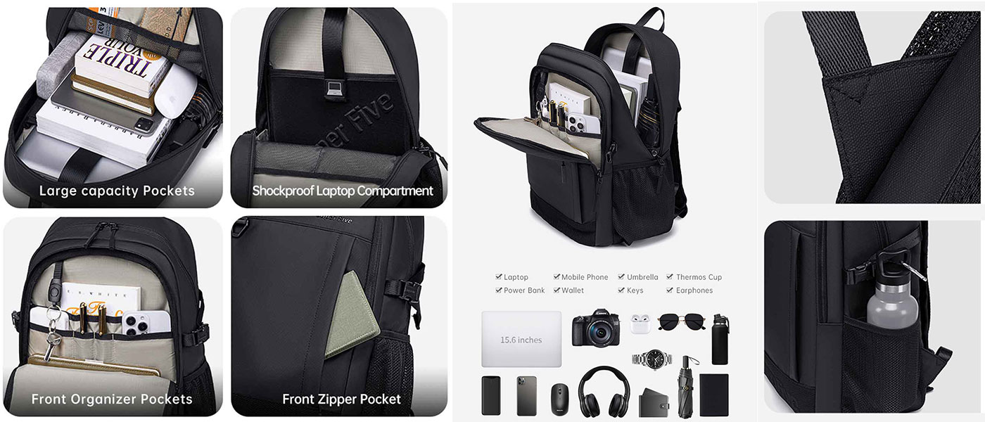 کوله پشتی سوپر فایو مدل Super5 FB00696 مناسب لپ تاپ 15.6 اینچی