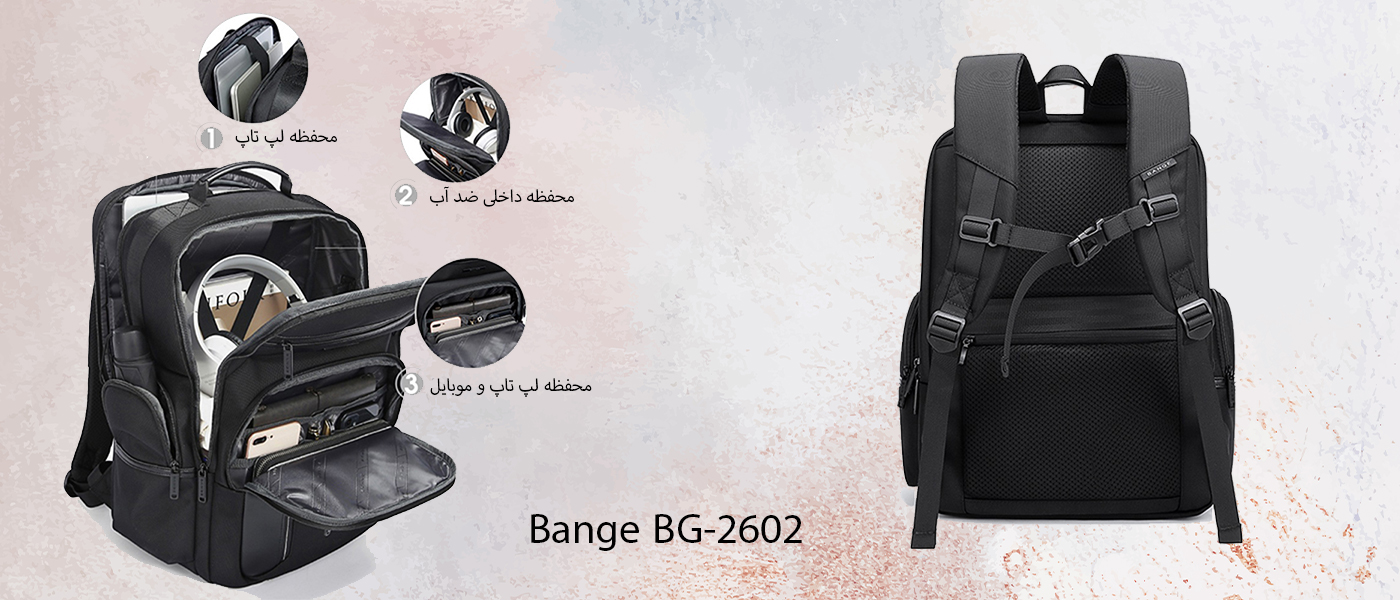 کوله پشتی بنج مدل Bange BG-2602 مناسب لپ تاپ 15.6 اینچی