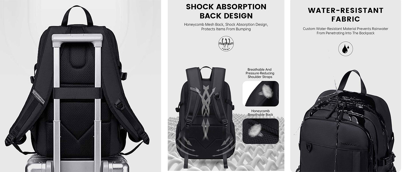 کوله پشتی سوپر فایو مدل Super5 FB00696 مناسب لپ تاپ 15.6 اینچی