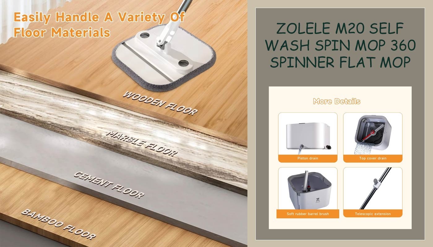  آنباکس طی چرخشی شیائومی مدل Xiaomi Zolele Spin mop M20