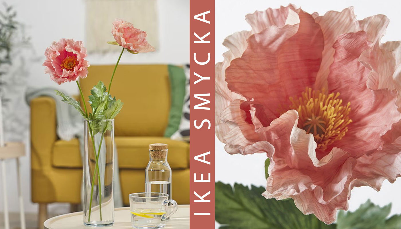 گل مصنوعی خشخاش مینیاتوری ایکیا مدل IKEA SMYCKA