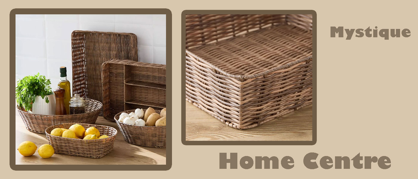 سبد حصیری هوم سنتر مدل Home Centre Mystique سایز 10×34×42 سانتی متر
