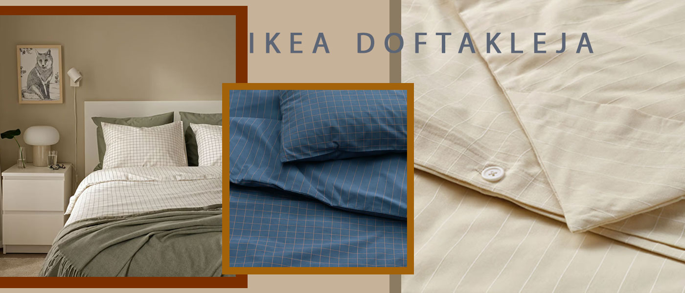 کاور لحاف و بالشت دو نفره ایکیا مدل IKEA DOFTAKLEJA