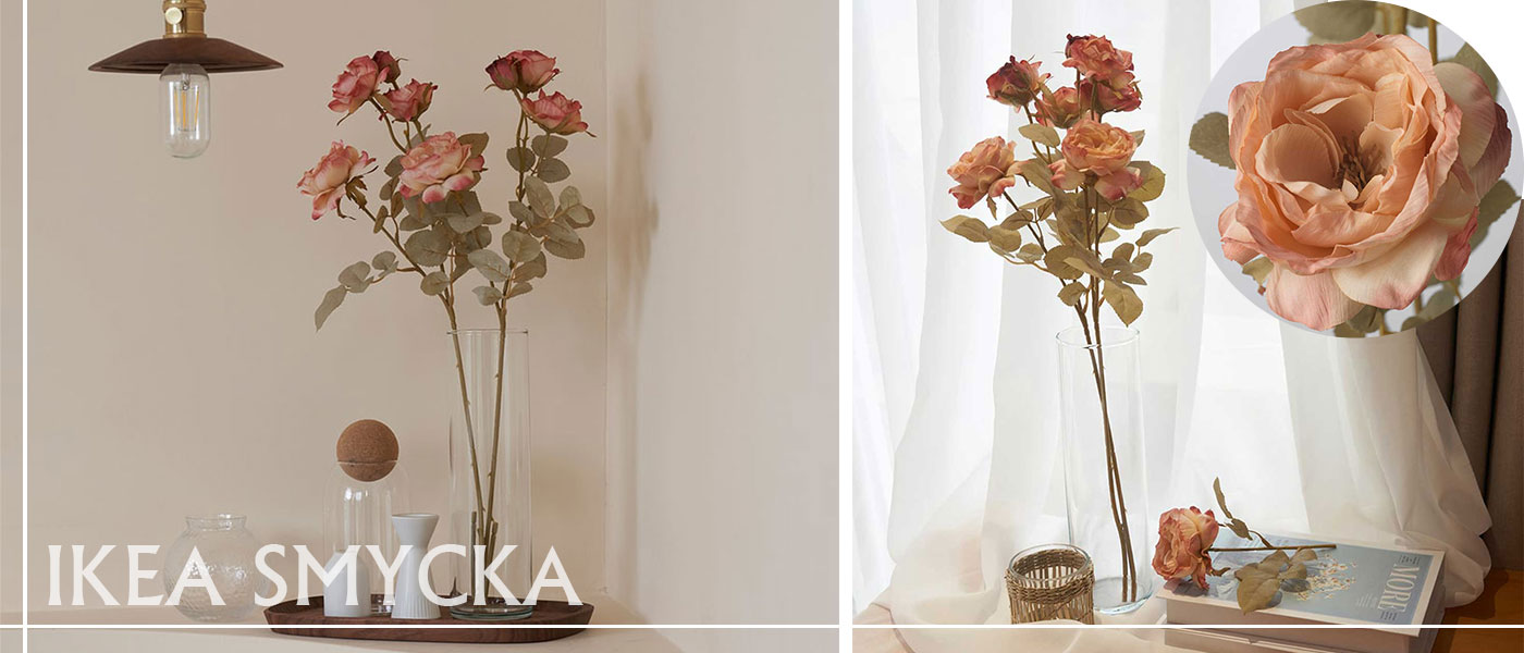 گل مصنوعی رز قهوه‌ای طلایی ایکیا مدل IKEA SMYCKA
