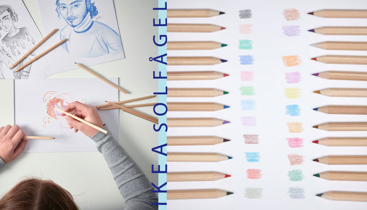 مداد رنگی 24 عددی ایکیا مدل IKEA SOLFAGEL