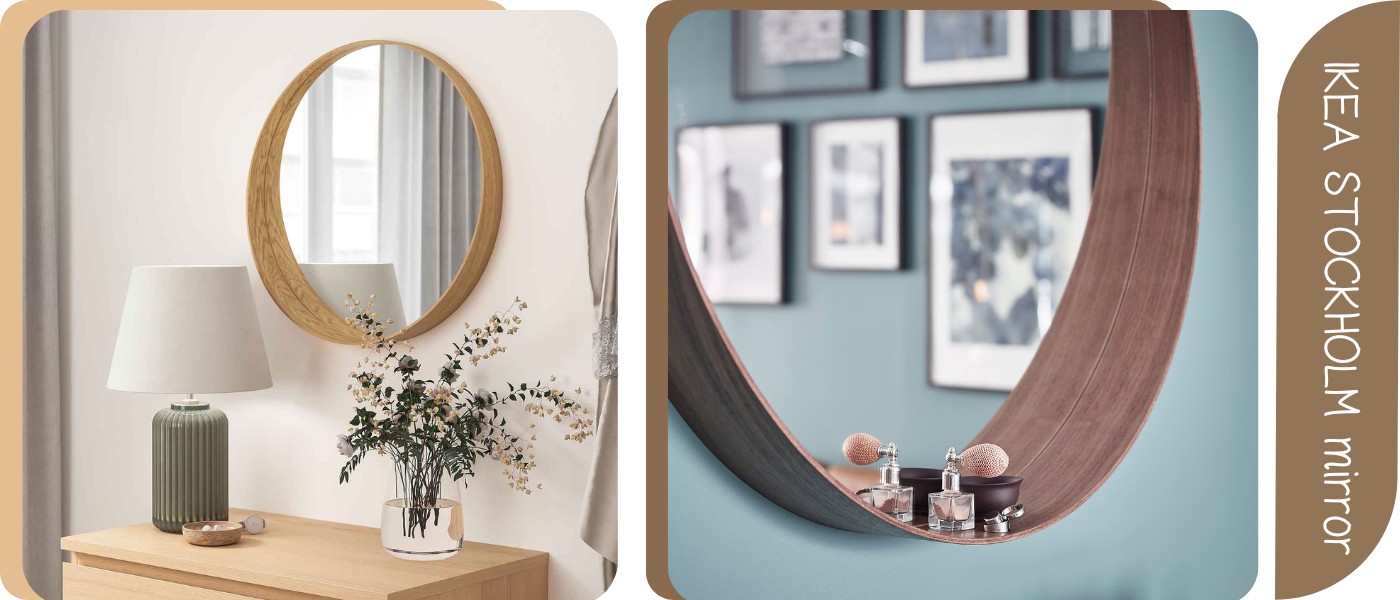 آینه دیواری ایکیا مدل IKEA STOCKHOLM قطر 60 سانتی متر