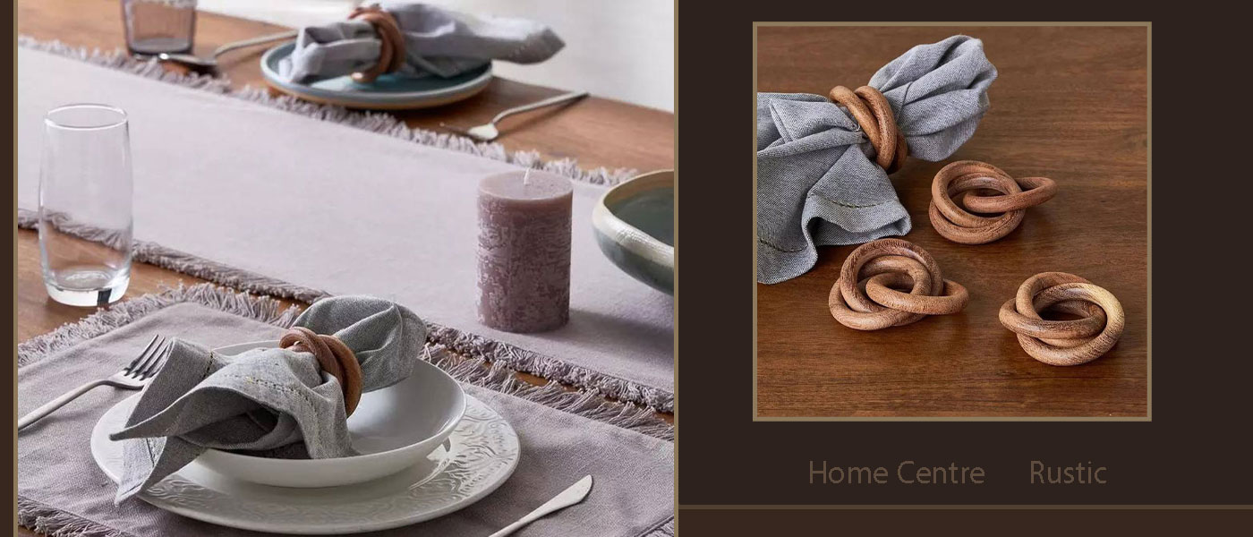 پک 4 عددی حلقه دستمال سفره هوم سنتر مدل Home Centre Rustic