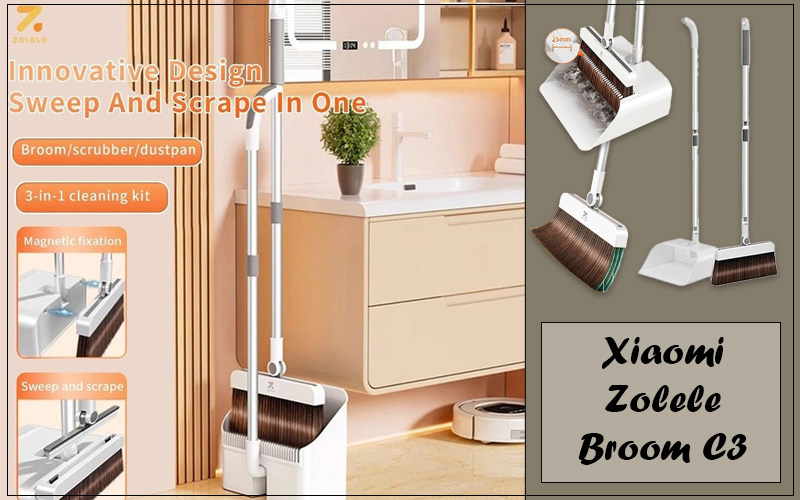 آنباکس جارو دستی سه کاره مدل Xiaomi Zolele Broom C3