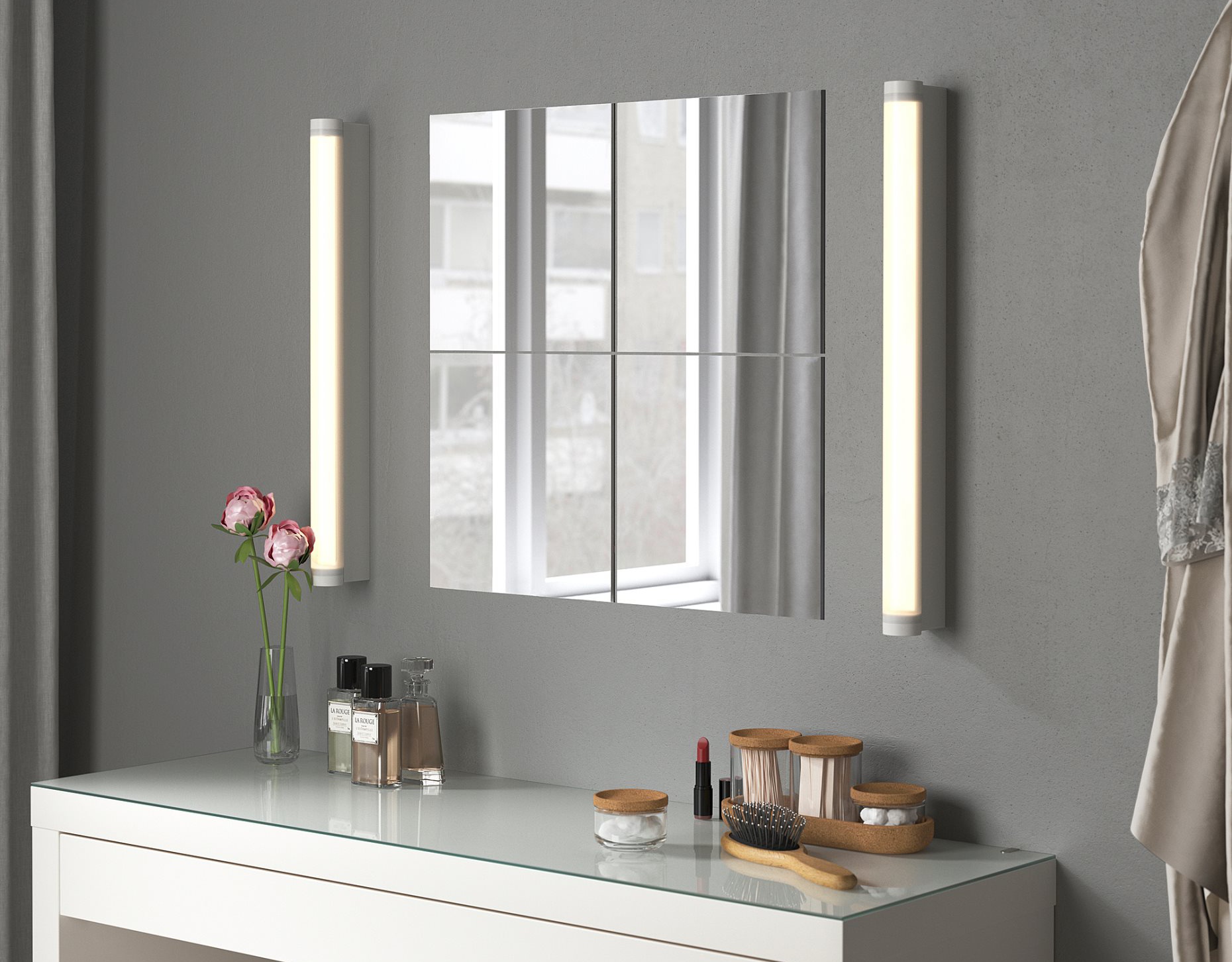 نصب آینه دیواری ایکیا مدل IKEA BLODLONN