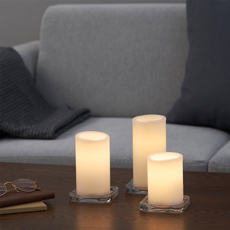 ست 3 عددی شمع الکتریکی  ایکیا مدل  IKEA ADELLOVTRAD 